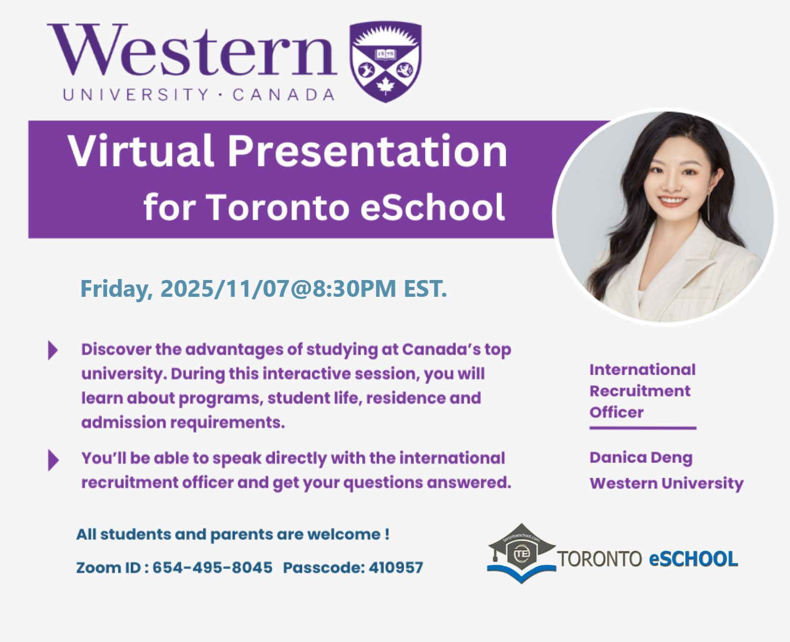 Western University Virtual Presentation for Toronto eSchool