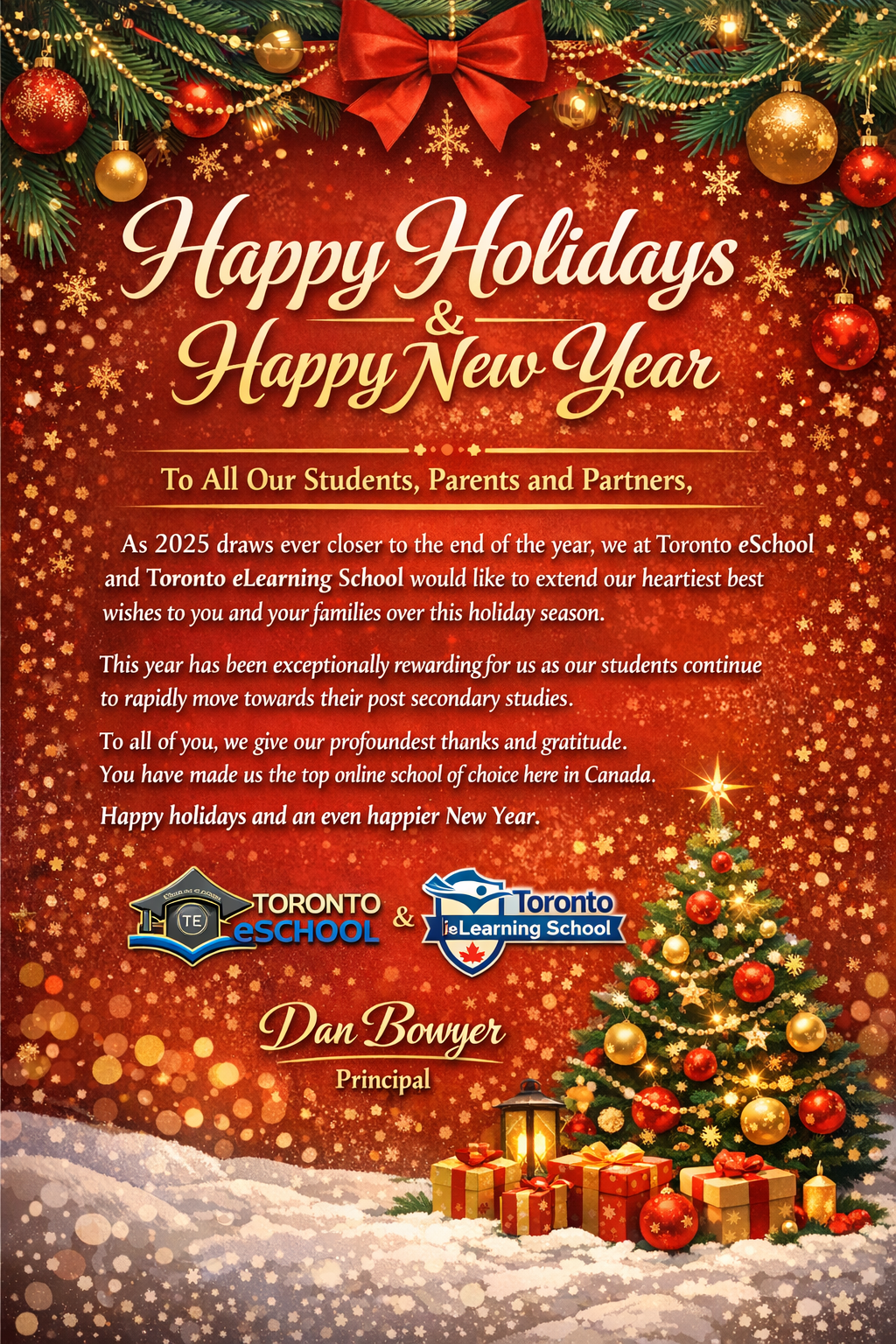 Merry Christmas and Happy New Year from Toronto eSchool
